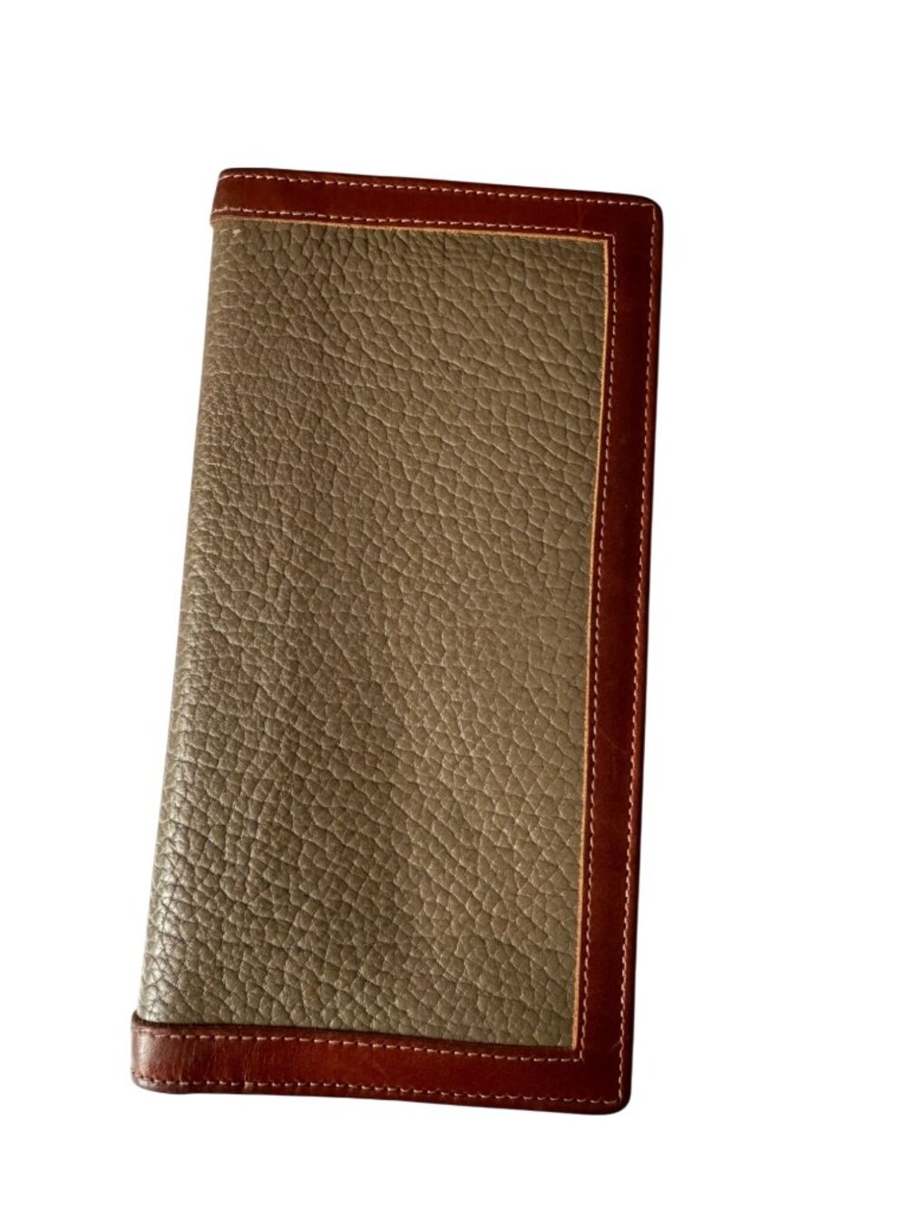 Dooney & Bourke Pebbled Leather Wallet Card Slots ID Window Made In USA Taupe Br